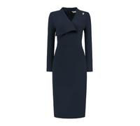 Hobemty Women's Lapel V Neck Long Sleeve Work Knee Length Pencil Dress | Lapel V neck, long sleeve, slip back. Great for work, meeting, cocktail, funeral, church, wedding.