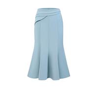 Hobemty Women's Midi Mermaid Skirt Work High Elastic Waisted Fishtails Skirts Blue XXL