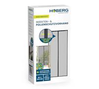 HOBERG Insect & Pollen Protection Curtain, Fly Screen Door with XXL Magnetic Tapes, Insect Protection for Balcony Door, Pollen Protection Grille, Also Ideal as a Fly Curtain, 90 x 210 cm