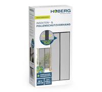 HOBERG Insect & Pollen Protection Curtain, Fly Screen Door with XXL Magnetic Tapes, Insect Protection for Balcony Door, Pollen Protection Grille, Also Ideal as a Fly Curtain, 80 x 210 cm