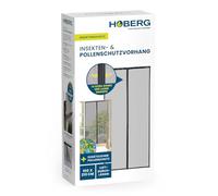 HOBERG Insect & Pollen Protection Curtain, Fly Screen Door with XXL Magnetic Tapes, Insect Protection for Balcony Door, Pollen Protection Grille, Also Ideal as a Fly Curtain, 100 x 210 cm