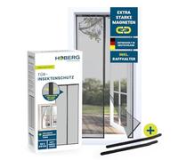 Hoberg Insect Screen Curtain 90 x 210 cm Fly Screen Door with XXL Magnetic Tapes Insect Protection for Balcony Door Magnetic Fly Curtain Self-Closing and Durable
