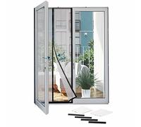 Hoberg Magnetic Door Insect Screen, 100 x 210 cm, Anthracite - Easy Adhesive Mounting, Self-Closing, Individually Cut to Size, 4 Rails for Weighting