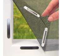 Hoberg Window Fly Screen with Innovative Magnetic Fastening | Fly net can be Individually Cut to Size up to 150 x 130 cm, no Drilling or screwing | Attach Mosquito net with 16 Magnets [Black]