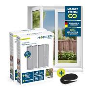Hoberg Window Fly Screen with Innovative Magnetic Fastening | Fly net can be Individually Cut to Size up to 150 x 130 cm, no Drilling or screwing | Attach Mosquito net with 16 Magnets [2 Pieces]