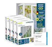 Hoberg Window Pollen Screen with Innovative Magnetic Attachment | Fly Net up to 150 x 130 cm Individually Cut to Size, no Drilling and screwing | Mosquito Net Attach with 16 Magnets [4 Pieces]