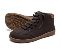 HOBIBEAR Barefoot Shoes for Men and Women Zero Drop Wide Leather Minimalist Breathable Trekking Paths Non-Slip Outdoor Shoes, dark brown, 7 UK