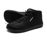 HOBIBEAR Barefoot Shoes for Men and Women Zero Drop Wide Leather Minimalist Breathable Trekking Paths Non-Slip Outdoor Shoes, black, 5 UK
