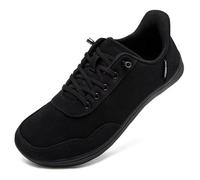 HOBIBEAR Mens Barefoot Shoes Hands Free Women Slip On Minimalist Sneakers Wide Toe Box Canvas Zero Drop Breathable Lightweight Walking Comfortable Casual Fashion All Black 8 Wide