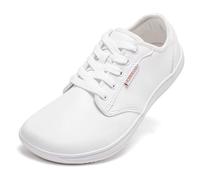 HOBIBEAR Unisex Wide Barefoot Shoes for Mens Womens Minimalist Sneakers Zero Drop Shoes Lightweight Comfortable (White,10.5 UK)