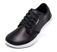 HOBIBEAR Unisex Wide Barefoot Shoes for Mens Womens Minimalist Sneakers Zero Drop Shoes Lightweight Comfortable (Black White,5 UK)