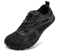 HOBIBEAR Womens Barefoot Trail Running Shoes Unisex Wide Toe Minimalist Trainers Lightweight Grounding Comfortable Flexible Knit Work Out Shoes for Hiking Fitness Walking All Black 7 UK Wide
