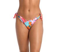 Hobie Women's Side Tie Merrow Hipster Bikini Swimsuit Bottom, Multi//Aloha Tropics, Medium Petite