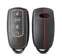 HOBIVA silicone remote key case cover For C/hery tiggo 7 pro tiggo 8 pro omoda 5 7 8 PLUS car keychain key holder accessories 4 buttons,1 PC black