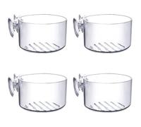 Hobngmuc 4 Pieces Hanging Fish Tank Planter Cups, Acrylic Aquarium Plant Holder With Suction Cups, Transparent Fish Tank Decorations For Cultivation And Aquarium Accessories