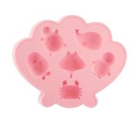 Hobngmuc 6-Cavity Sea Animal Silicone Ice Cubes Tray - Cute Sea Creature Mold for Ice Cubess, Chocolate & Jelly, Flexible Easy-Release Tray for Kids Drinks, Cocktails & Party Snacks