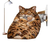 Hobngmuc Adult Cat Sleeping Bag, Cat Envelope-Style Sleeping Bag For Indoor Use, Winter Warmth With Built-in Pillow, Soft & Comfortable Blanket Fort/Sofa Couch, 175x80cm (69x31in) - Leopard