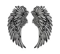 Hobngmuc Angel Wings Metal Wall Art With LED Lights, 12/14/16/18 Inch Large Angel Wings Wall Decoration, Modern Home Wall Ornament For Porch Bedroom Living Room Garden Bar Studio