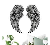 Hobngmuc Angel Wings Metal Wall Art With LED Lights, 12/14/16/18 Inch Large Angel Wings Wall Decoration, Modern Home Wall Ornament For Porch Bedroom Living Room Garden Bar Studio