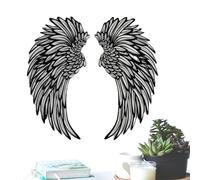 Hobngmuc Angel Wings Metal Wall Art With LED Lights, 12/14/16/18 Inch Large Angel Wings Wall Decoration, Modern Home Wall Ornament For Porch Bedroom Living Room Garden Bar Studio