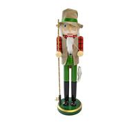 Hobngmuc Christmas Wooden Nutcracker, 14.96inch Traditional Nutcracker Soldier, Christmas Decorative Fisherman Ornament, Holiday Nut Cracker Doll Figure Nutcracker Figures For Shelf