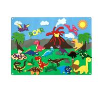 Hobngmuc Felt Board for Kids, Fuzzy Felt Story Board Set, Dinosaur/Farm/City Train/Ins-ects/Letter Storytelling Game for Children, Portable Preschool Educational Interactive Toy, 104x75cm