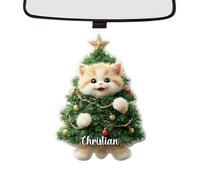 Hobngmuc Funny Cat Christmas Ornament - 2D Acrylic Cat Tree Ornaments,Holiday Party Supplies for Thanksgiving Birthday School Room Door Car Offices Apartment Dormitory