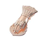 Hobngmuc Hand Shaped Book Clip, Vintage Journal Clips, 3D Hand Shape Traveler Notebook Clip, Vintage Metal Paper Clip, Handbook Storage Clip Seal Clamps for Office, Home, School - Gold 10cm