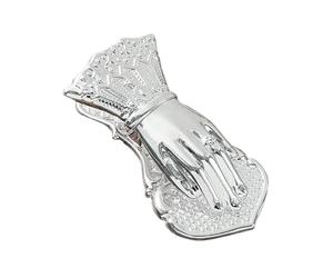 Hobngmuc Hand Shaped Book Clip, Vintage Journal Clips, 3D Hand Shape Traveler Notebook Clip, Vintage Metal Paper Clip, Handbook Storage Clip Seal Clamps for Office, Home, School - Silver