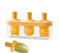 Hobngmuc Ice Pop Mold,Silicone 3-Cavity Cat Shape Ice Mold with Sticks | Reusable Kitchen Accessories for Toddler Kids Yogurt Desserts Cake Fruit