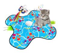 Hobngmuc Interactive Cat Toy - Rechargeable Quiet Game with Moving Concealed Teasers | 3 Speeds Exercise Toys with Butterfly | for Apartment Corner Alone Time Play Area Home Living Room Kitchen