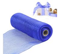 Hobngmuc Poly Deco Mesh, Mesh Roll Wired Ribbon for Wrapping Ribbon, Colorful Poly Mesh Wrapping Ribbon, Breathable Poly Mesh Ribbon Decor, Cuttable Soft Crafts Decoration Bows (Purple Blue)