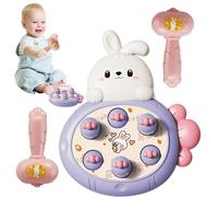 Hobngmuc Toddler Hammer Toy | Portable Cartoon Rabbit Pound a Mole Game,Pounding Toys with 2 Hammers, Toddler Toys for 3+ Years Old Boys Girls for Early Learning Education
