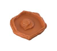 Hobngmuc Tortoise Water Dish, Reptile Bath Pool Basin, Decorative Turtle Water Food Dish with Ramp for Habitat, Tortoise, Snake, Bearded Dragon, Gecko, Tank, Aquarium