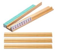 Hobngmuc Wood Mahjong Racks with Pushers Portable Complete Non-Slip with | Travel Mahjong Racks for Party Home Travel Family Gathering Club Senior Center Game Night