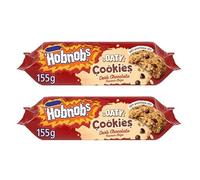 Hobnobs Oaty Cookies with Dark Chocolate Flavour Chips, 100% Wholegrain Oats, 155g,Pack Of 2
