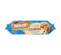 Hobnobs Oaty Cookies with Milk Chocolate Flavour Chips, 100% Wholegrain Oats, 155g