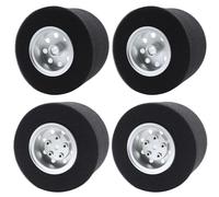 HOBOHY 4Pcs Aluminum Front and Rear Wheel Hub Rims with tire Lining/Built Sponge Kit for Tamiya CW01 Chassis Lunch Box G6-01 Midnight Pumpkin Kingyelow Konghead RC Car Upgrades Parts