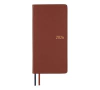 Hobonichi Techo 2026 Weeks - Leather: Wine Brown (English, Tall & Slim, January Start)