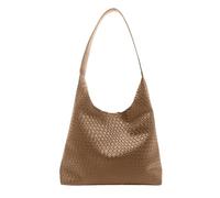 Hobos Shoulder Bags Handbag Woven Shoulder Bag, Large Capacity Tote, PU, Closure (Khaki, One Size)