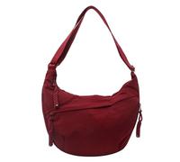 Hobos Shoulder Bags Women's Fashion Color Nylon Crossbody Bag (Red, One Size)