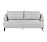 Beliani Sofa 3 Seater Hobro Fabric Light Grey