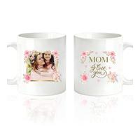 HOBULL Personalised Mothers Day Mug Gifts for Mum - Custom Photo Ceramic Mummy Coffee Mug Personalised Mother's Day Gifts Ideals from Daughter Son