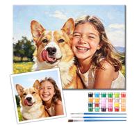 HOBULL Personalised Paint by Numbers - Custom Photo Paint by Number Kits for Adults, Personalised Photo Custom Painting by Number Kit, Ideal Gifts for Women Men Friends Family Couple Home Decor