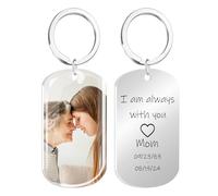 HOBULL Personalised Photo Keyring Memorial Gifts for Mum Dad Grandad Nanny Grandma In Memory of Loved Ones, Custom Keyring Keepsake Bereavement Remembrance Sympathy Gifts