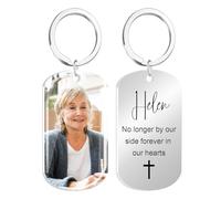 HOBULL Personalised Photo Keyring Memorial Gifts for Mum Dad Grandad Nanny Grandma In Memory of Loved Ones, Custom Keyring Keepsake Bereavement Remembrance Sympathy Gifts