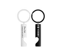 HOBULL Personalised Spotify Keyring 2PCS Drive Safe Keyrings, Custom Engraved Text Scannable Spotify Code Keychain Matching Gifts for Couples Men & Women