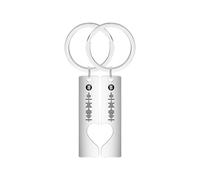 HOBULL Spotify Keychain Personalised Couples Keychains, 2PCS Stainless Steel Heart Matching Keyrings for Couples, Custom Scannable Spotify Code Keychain Music Gifts for Men & Women