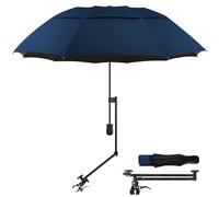 HOBVO UPF 50+ Golf Umbrella with Adjustable Universal Clamp,Portable Umbrellas for Rain,Beach Umbrella with clamp for Beach Chair,Golf Cart, Stroller,Fishing,Patio,Manual Open & Close