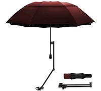 HOBVO UPF 50+ Golf Umbrella with Adjustable Universal Clamp,Portable Umbrellas for Rain,Beach Umbrella with clamp for Beach Chair,Golf Cart, Stroller,Fishing,Patio,Manual Open & Close